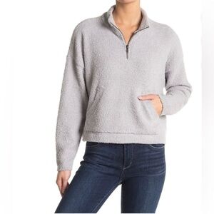 RDI COZY HALF ZIP PULLOVER LIGHT GREY LARGE NEW WITH TAGS
